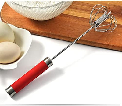 Shop-nest Stainless Steel Semi-automatic Egg Whisk - 3PCS Hand Push Rotary Whisk Blender