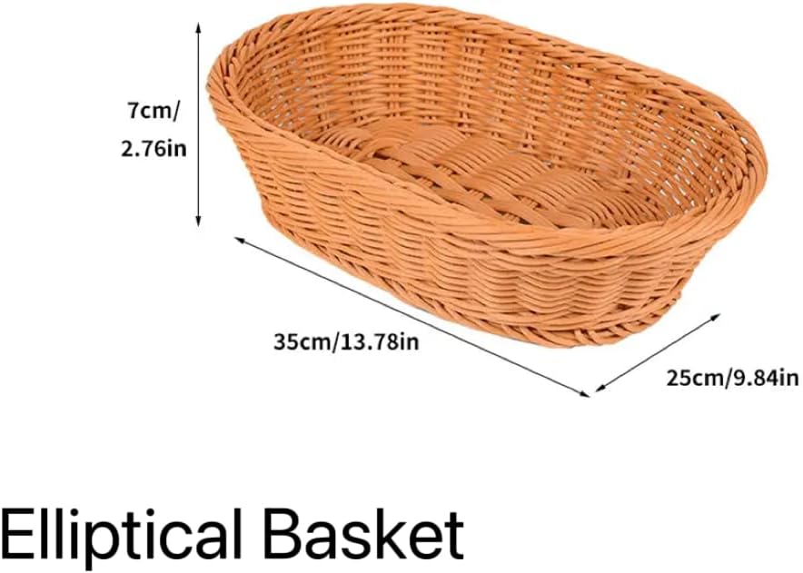 Shop-nest Handwoven Rattan Serving Basket, bread basket Medium