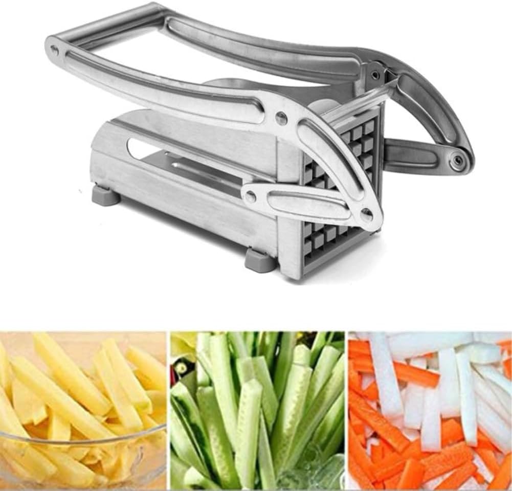 Shop-nest Potato Cutter French Fries Cutting Machine Vegetable Tools Chipper Cucumber Multi Stainless Steel Potato Slicer Kitchen Gadgets Chopper Chips Machine 2Blades