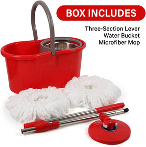 Shop-nest Spin Mop and Bucket with Wringer Set, 360° Spinning Mop and Bucket System with Double Cotton Tip Replacement Heads and Stainless Steel Adjustable Handle for Floor Cleaning