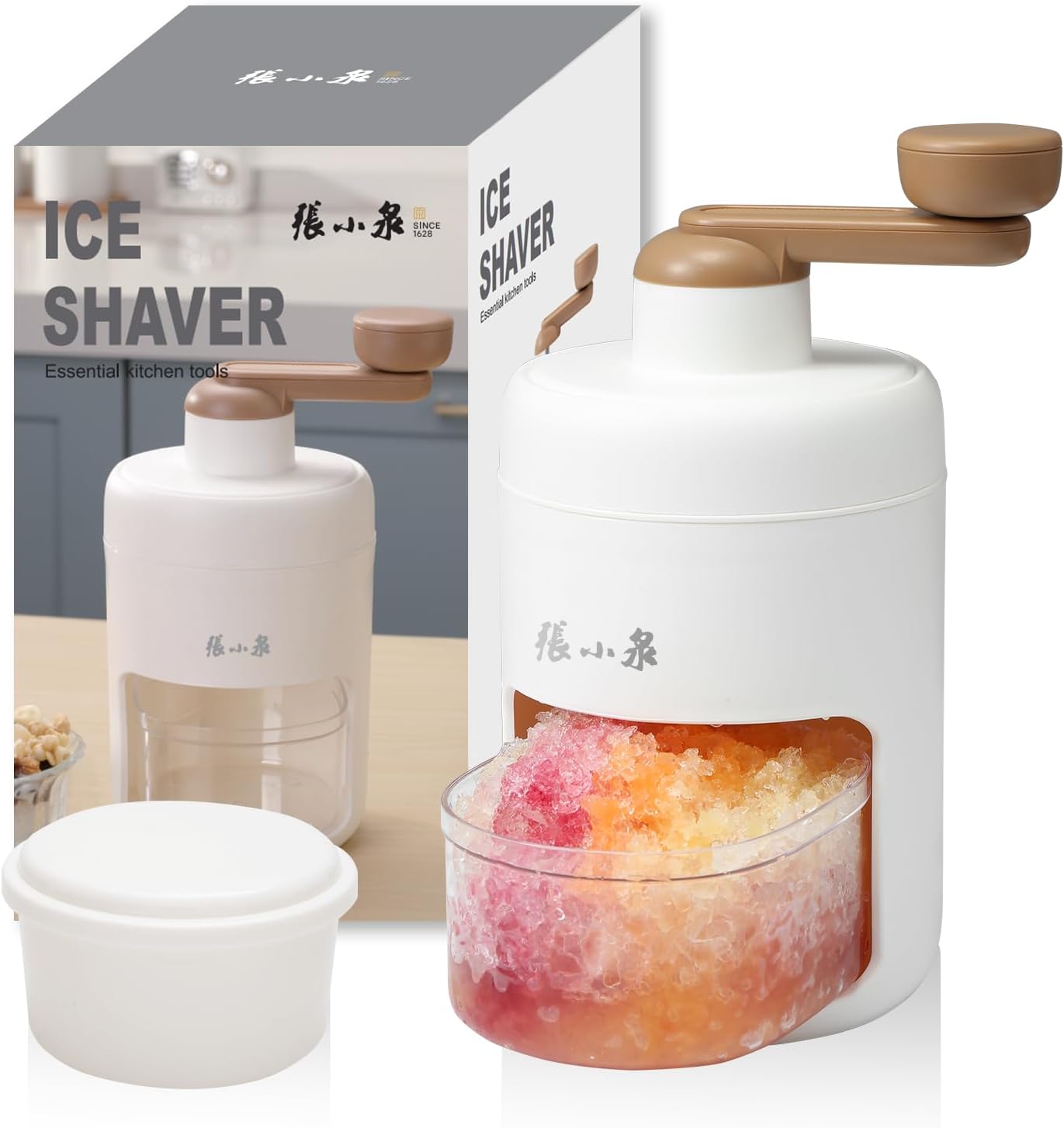 Shop-nest Manual Ice Crusher Machine with 3 Ice Trays, Ideal for Smoothies, Shaved Ice, and Frozen Cocktails – Portable Handheld Snow Cone Maker