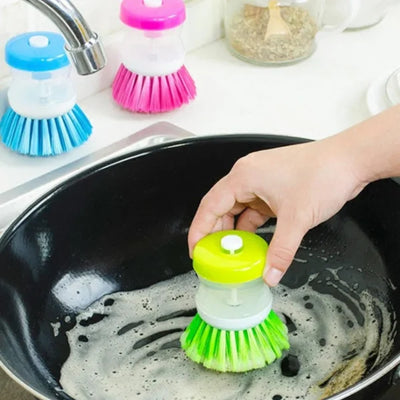 Shop-nest Mini Kitchen Liquid Dish Cleaning Brush | Scrubber Tool, Oil-resistant, Scrubbing Sponge Remove Stains (random Color)