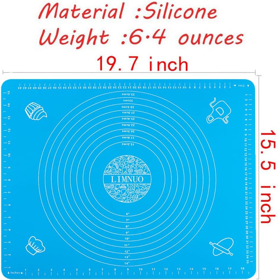 Shop-nest Silicone Baking Mat, Extra Thick Large Non Stick Pastry Mat Sheet for Dough Pie Crust Rolling Mats, Non-Stick and Anti-Slip, Dishwasher Safe