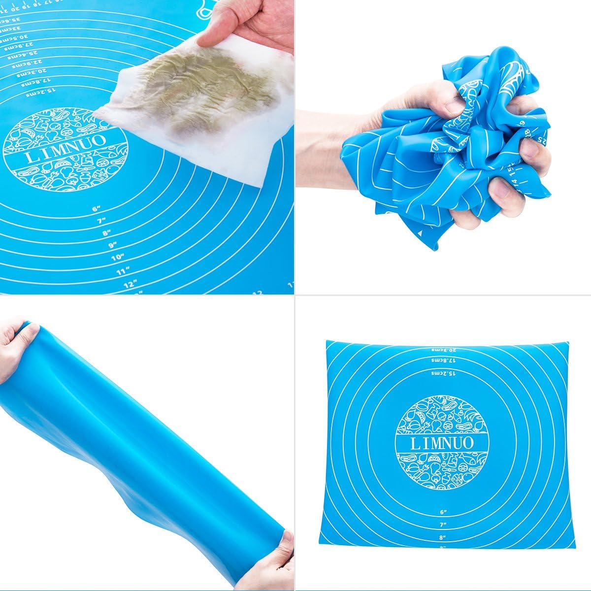 Shop-nest Silicone Baking Mat, Extra Thick Large Non Stick Pastry Mat Sheet for Dough Pie Crust Rolling Mats, Non-Stick and Anti-Slip, Dishwasher Safe