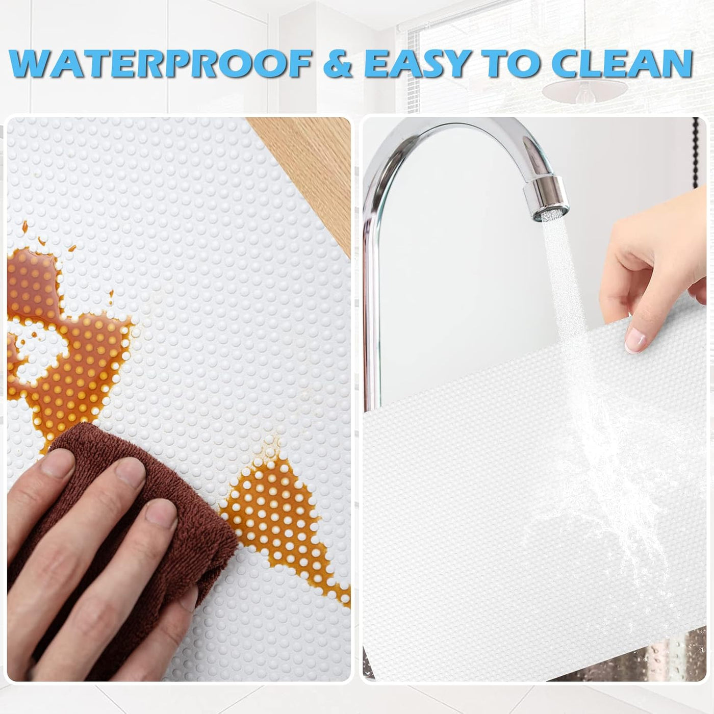 Shop-nest rawer Liners, Waterproof Shelf Liner, Anti-Slip Non-Adhesive BPA Free Kitchen Cupboard Cabinet Liner fridge Fridge Mats Sink Protector Strong Durable for Home Office