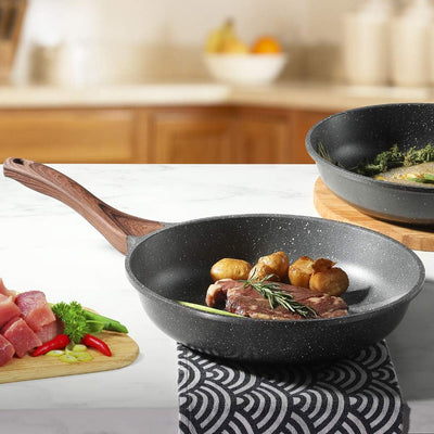 Shop-nest NON STICK GRANITE PRINTED INDUCTION COOKING FRYING PAN HIGH QUALITY