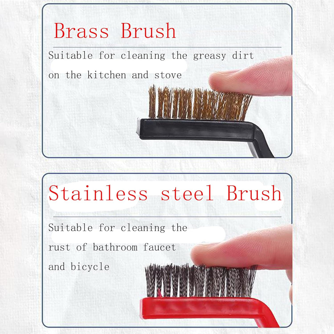 Shop-nest 3 Pack Small Wire Brushes Set for Cleaning Rust, Drill Rust Removal, Small Parts and Spaces, Metal Wires of Brass/Stainless Steel/Nylon Cleaning Brushes...