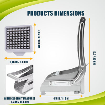 Shop-nest Potato Cutter French Fries Cutting Machine Vegetable Tools Chipper Cucumber Multi Stainless Steel Potato Slicer Kitchen Gadgets Chopper Chips Machine 2Blades