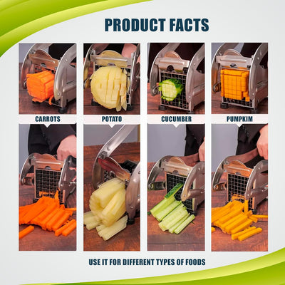 Shop-nest Potato Cutter French Fries Cutting Machine Vegetable Tools Chipper Cucumber Multi Stainless Steel Potato Slicer Kitchen Gadgets Chopper Chips Machine 2Blades