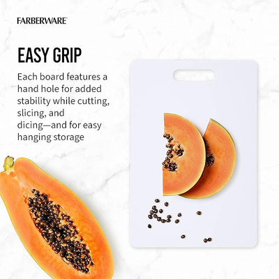 Shop-nest Plastic Cutting Board Set, Dishwasher- Safe Poly Chopping Board for Kitchen with Easy Grip Handles