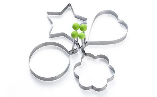 Shop-nest Egg Shaper Kitchen Tools Star, Heart, Round, Flower Shaped Stainless Steel – Pack Of 4