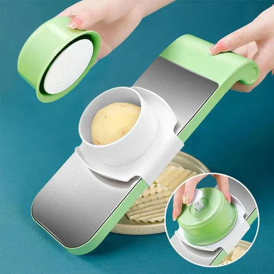 Shop-nest 5 In 1 Stainless Steel Multi Functional Safe Manual Vegetable Slicer Cutter Potato Shredders Garlic Carrot Grater Chopper (random Colors)