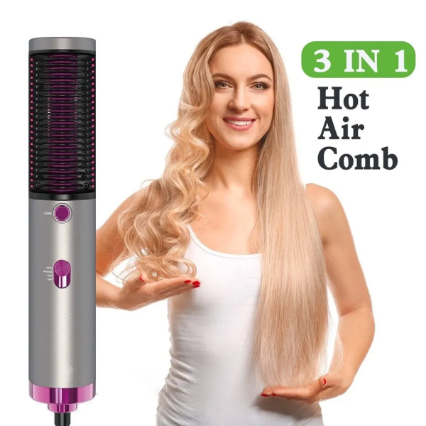 Shop-nest New Hot Air Hair Dryer Brush 3 In 1 Hair Blow Dryer Straightener Volumizer Negative Ion Styler Comb Kit For Wet Dry Hair