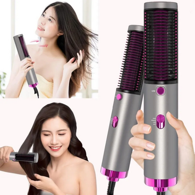 Shop-nest New Hot Air Hair Dryer Brush 3 In 1 Hair Blow Dryer Straightener Volumizer Negative Ion Styler Comb Kit For Wet Dry Hair