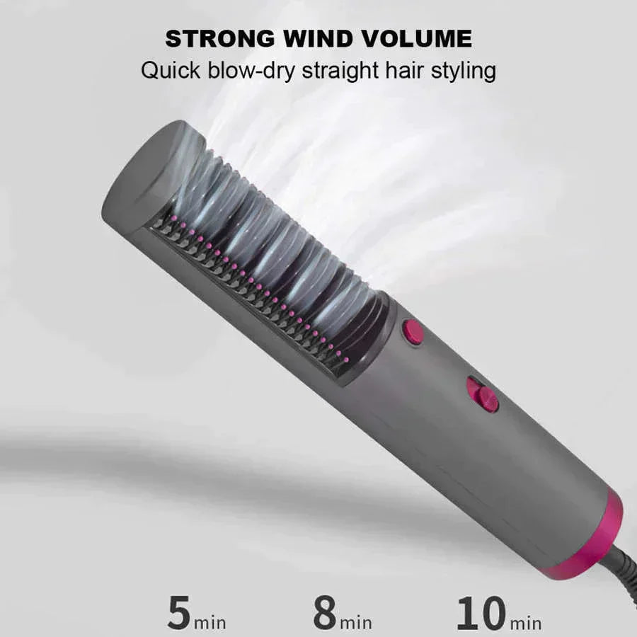 Shop-nest New Hot Air Hair Dryer Brush 3 In 1 Hair Blow Dryer Straightener Volumizer Negative Ion Styler Comb Kit For Wet Dry Hair